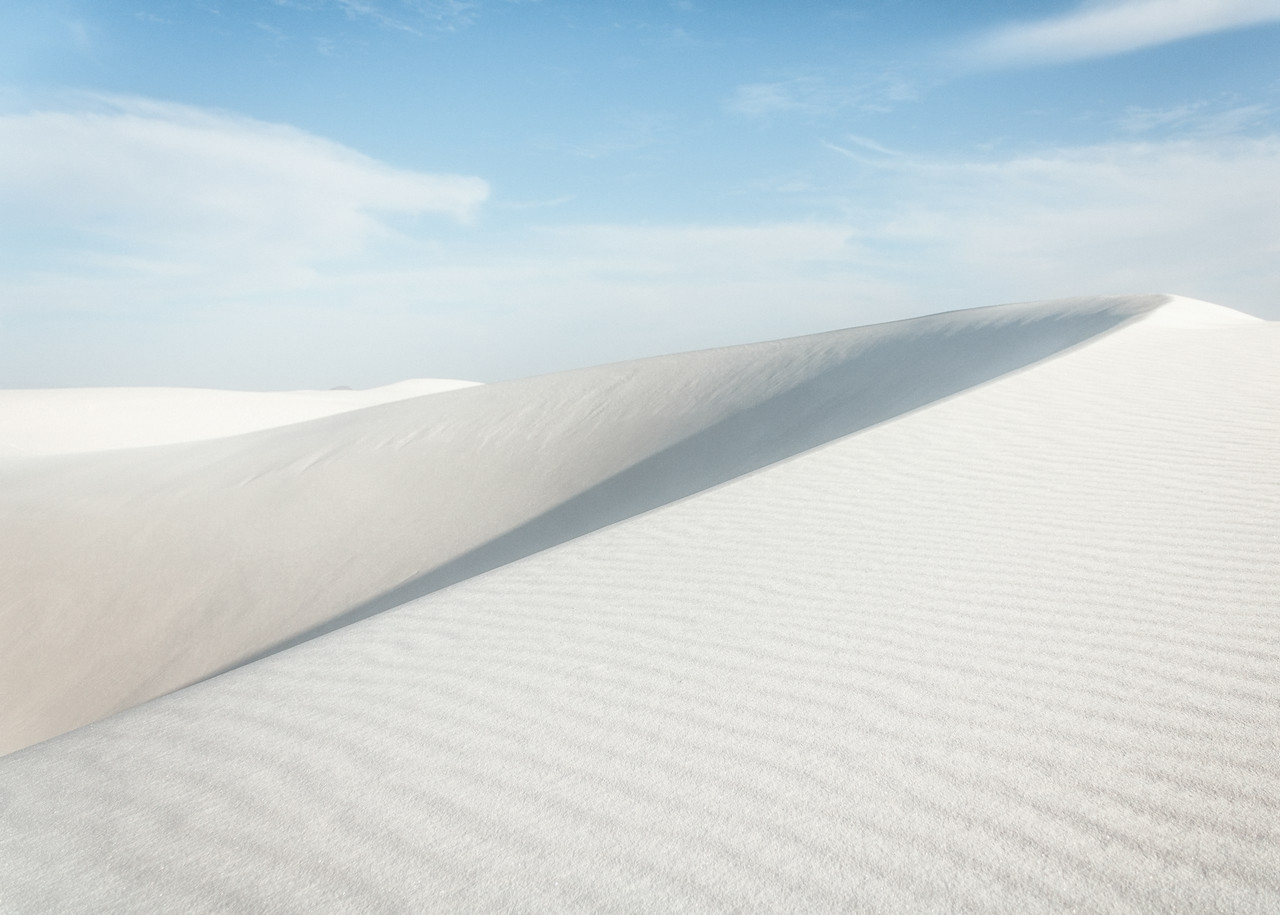 a white sand dune under a blue sky, Ultra