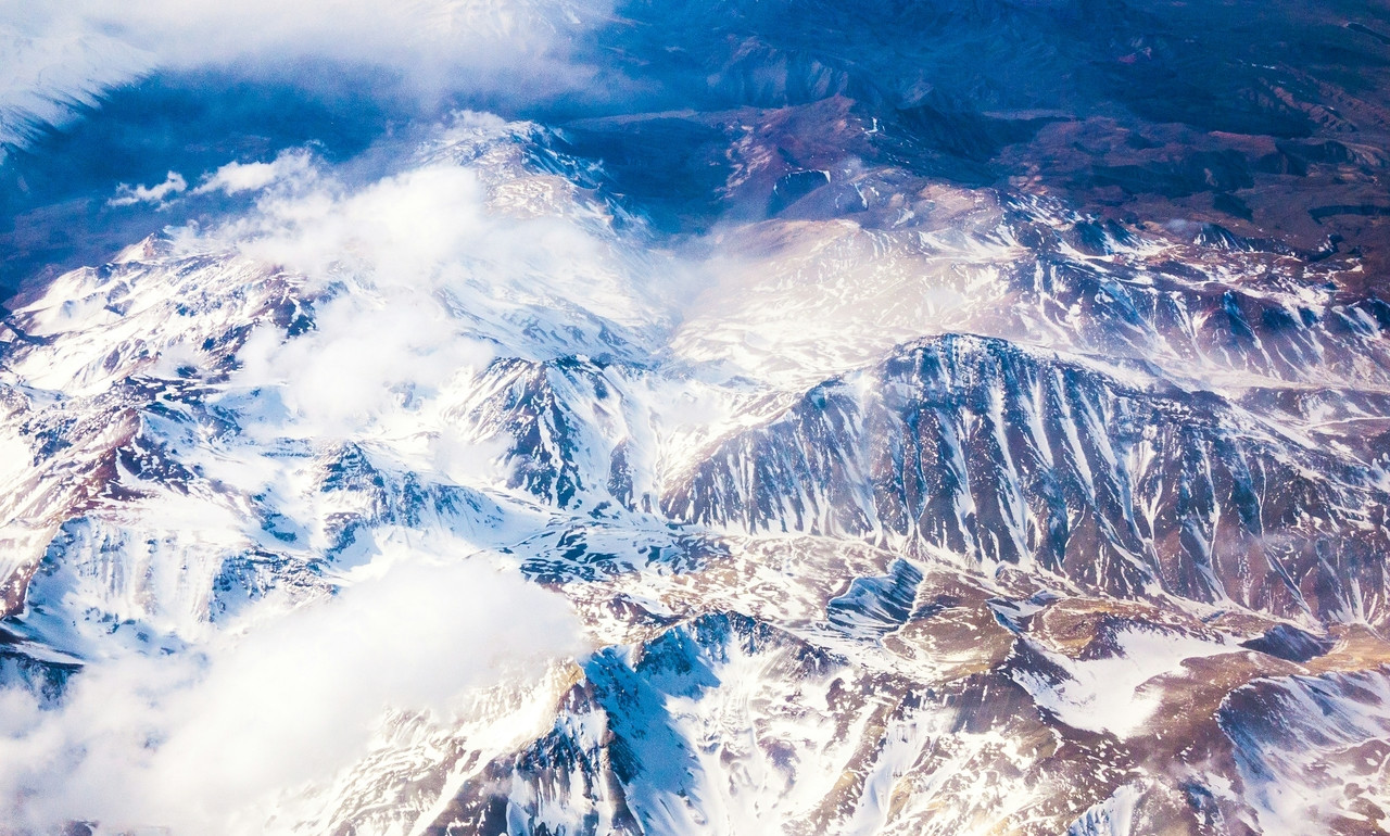 aerial photo of snow covered mountains, Ultra