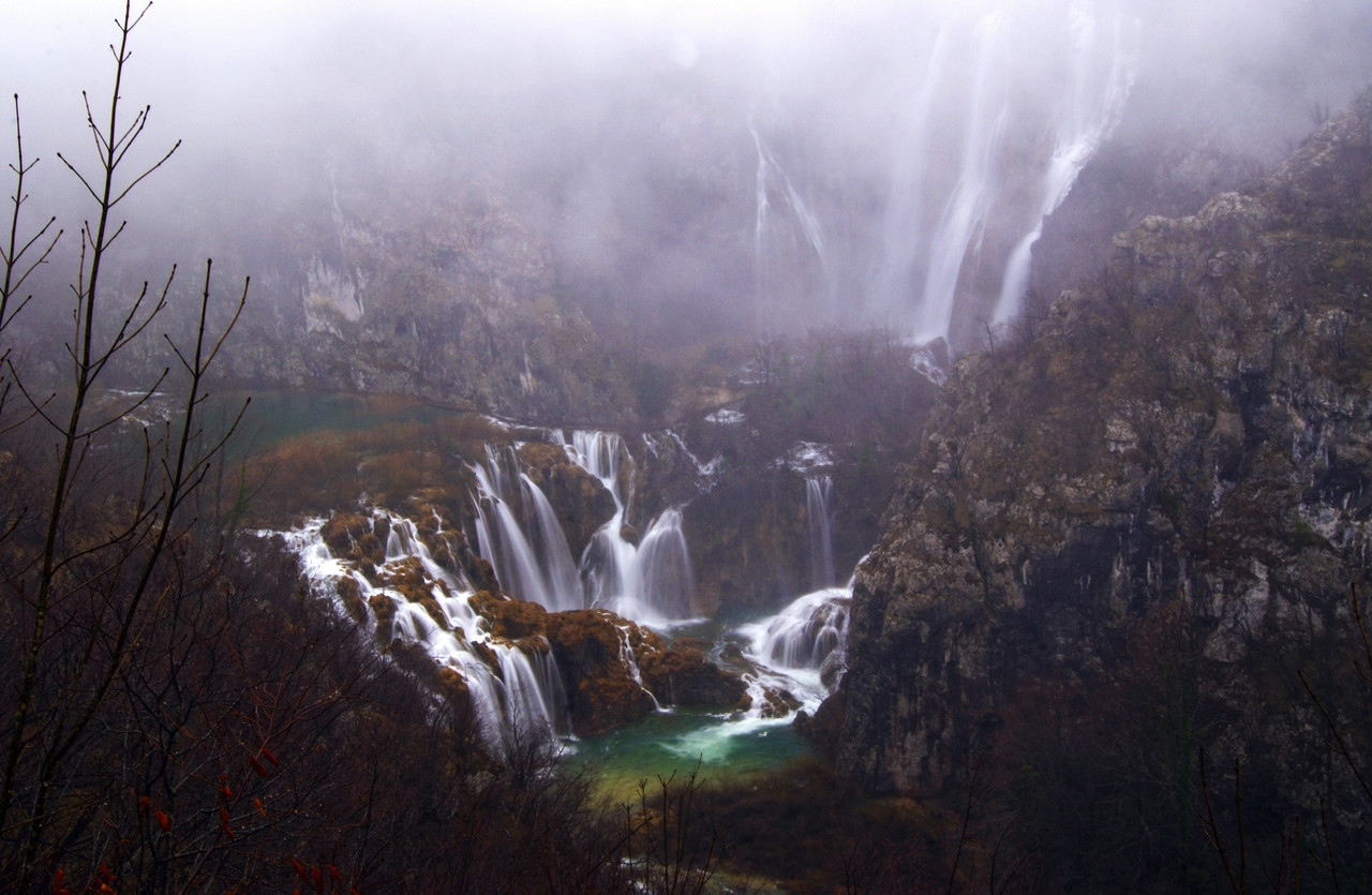 bird's eye view photography of waterfalls, Ultra