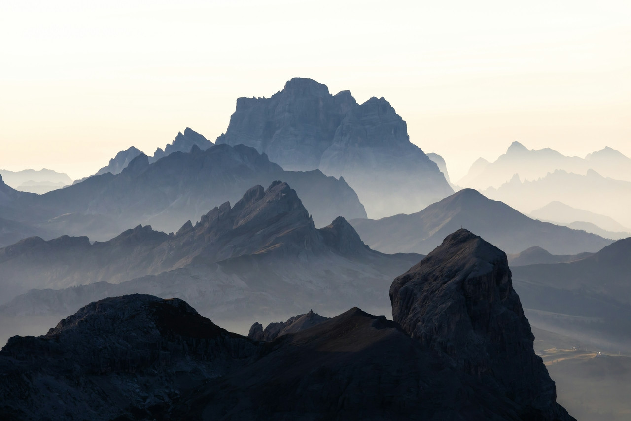 black and white mountains under white sky during daytime, Standard